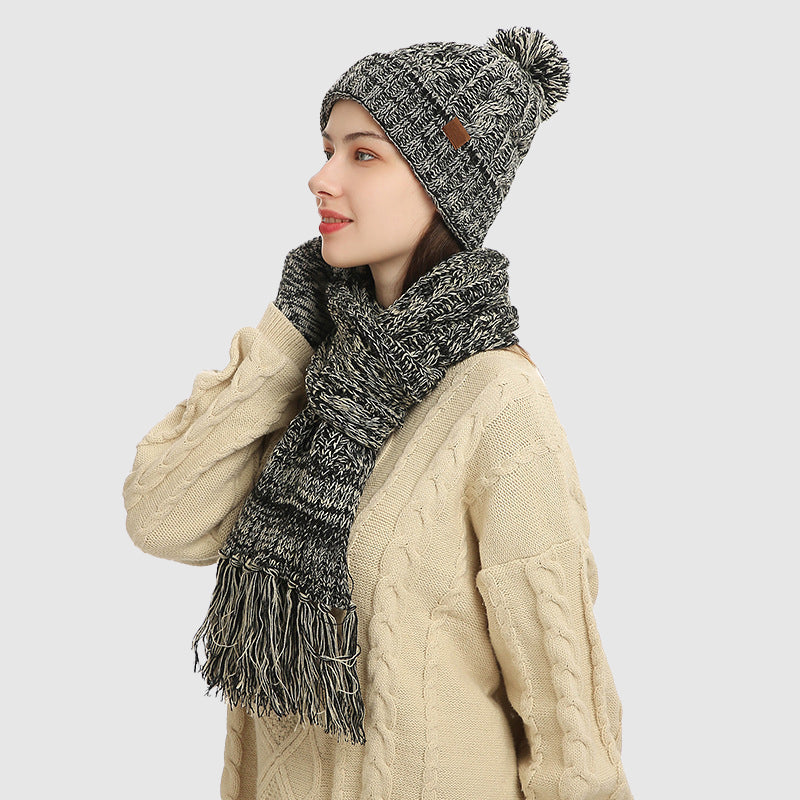 Warm Fit Winter Hat Set with Pom Pom - Nocini