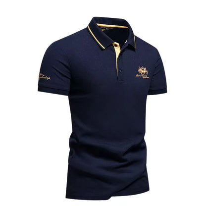 Classic Casual Polo Shirt with Contrast Trim