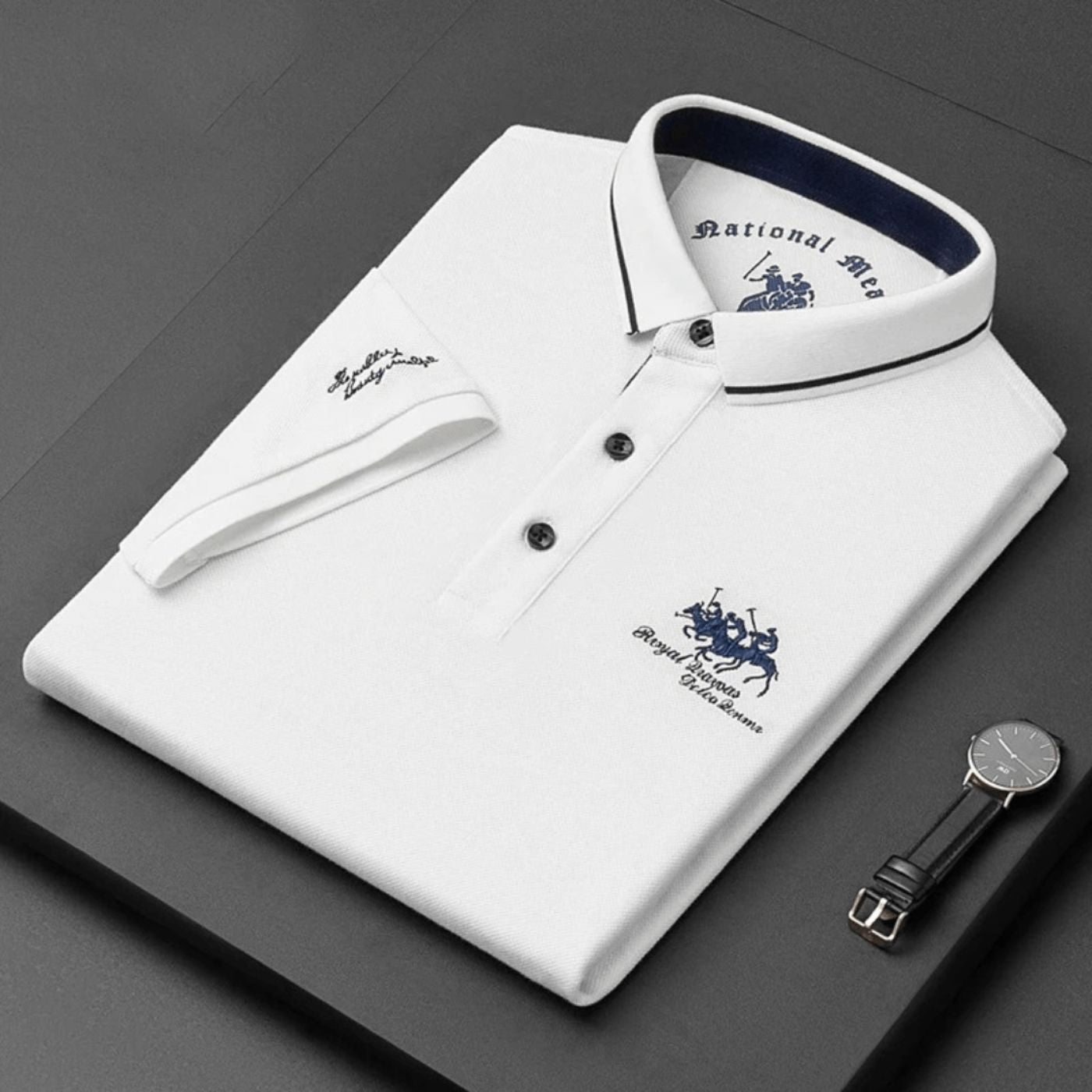 Classic Casual Polo Shirt with Contrast Trim