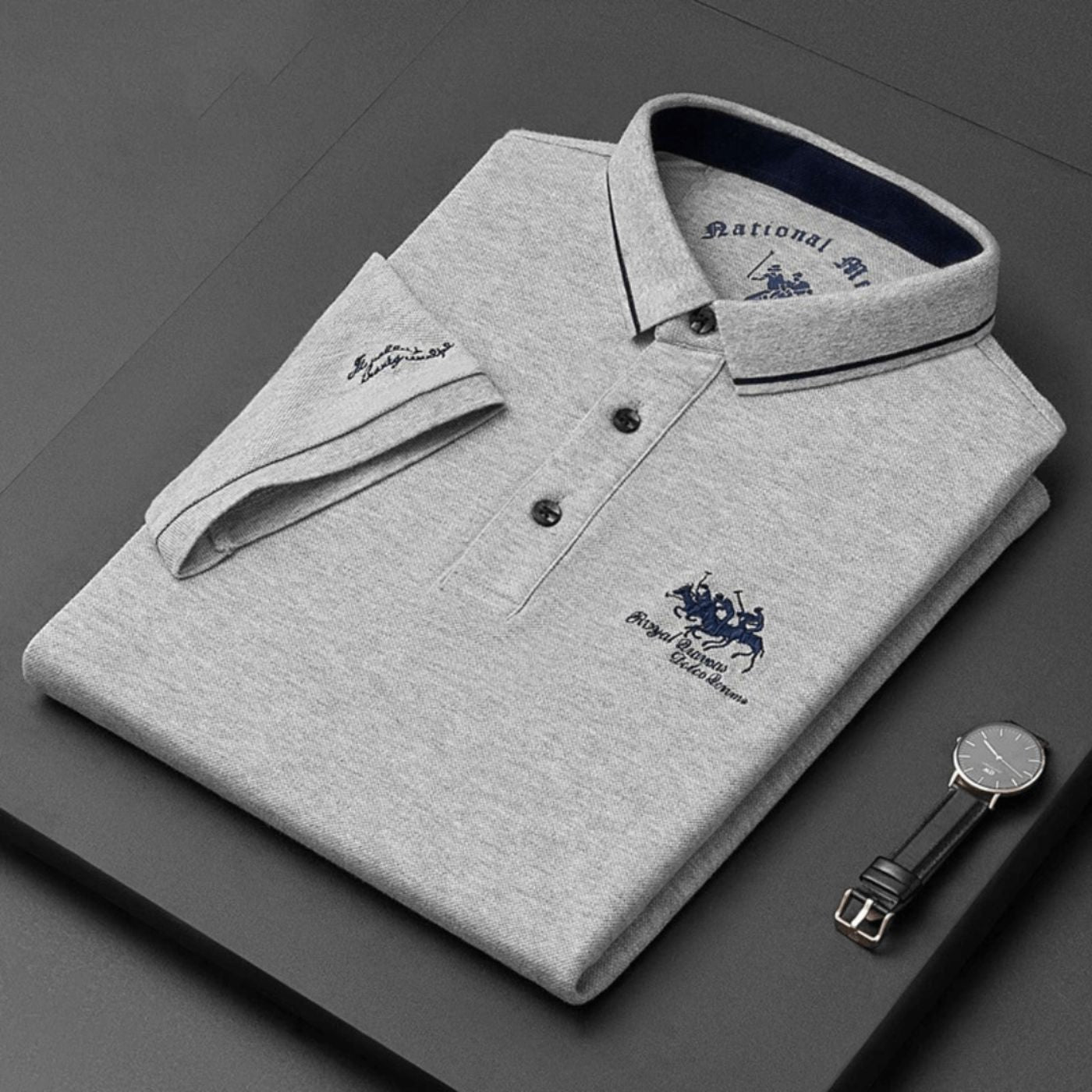 Classic Casual Polo Shirt with Contrast Trim