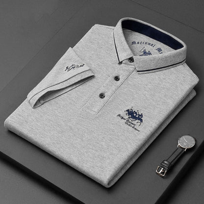 Classic Casual Polo Shirt with Contrast Trim
