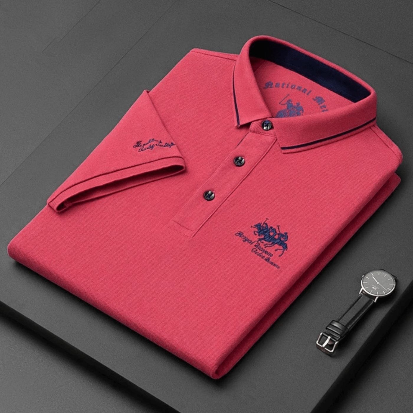 Classic Casual Polo Shirt with Contrast Trim