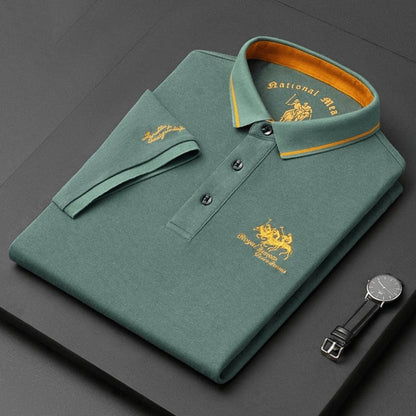 Classic Casual Polo Shirt with Contrast Trim
