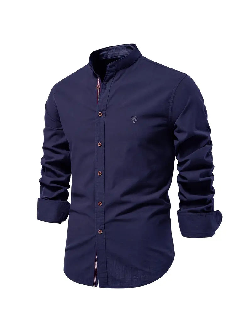 Slim Fit Men's Long Sleeve Dress Shirt - Nocini
