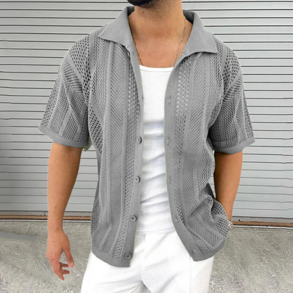 Lightweight Mens Short Sleeve Mesh Shirt - Nocini