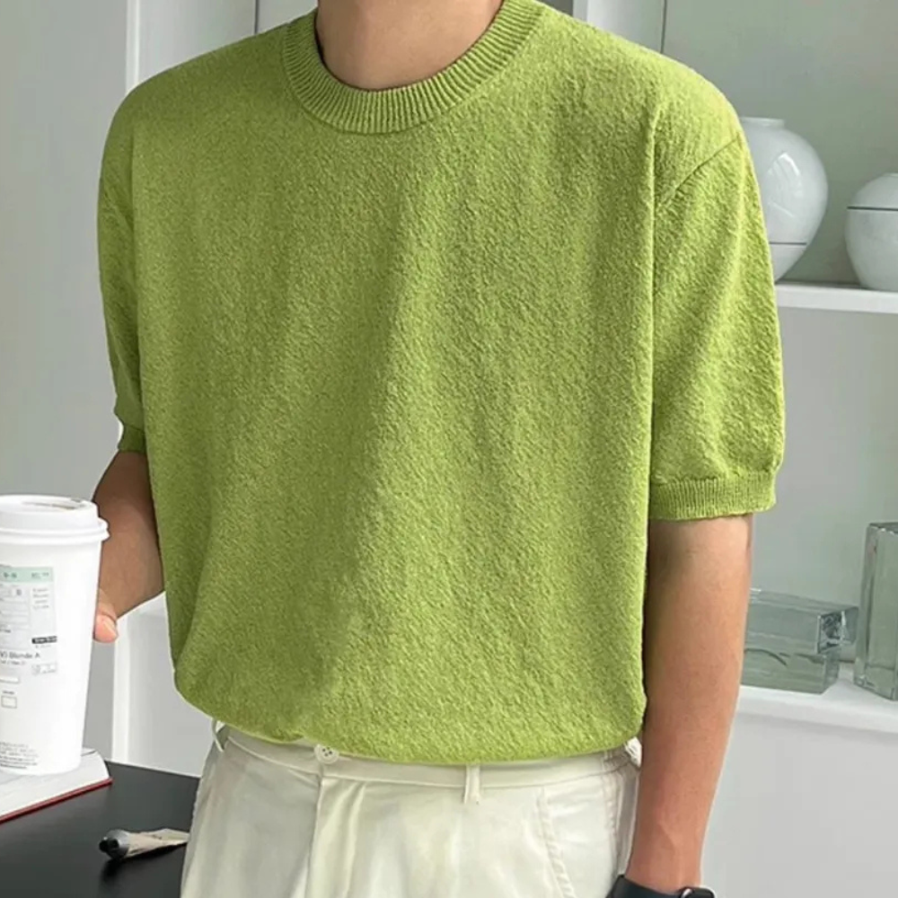 Soft Casual Short Sleeve Sweater - Nocini
