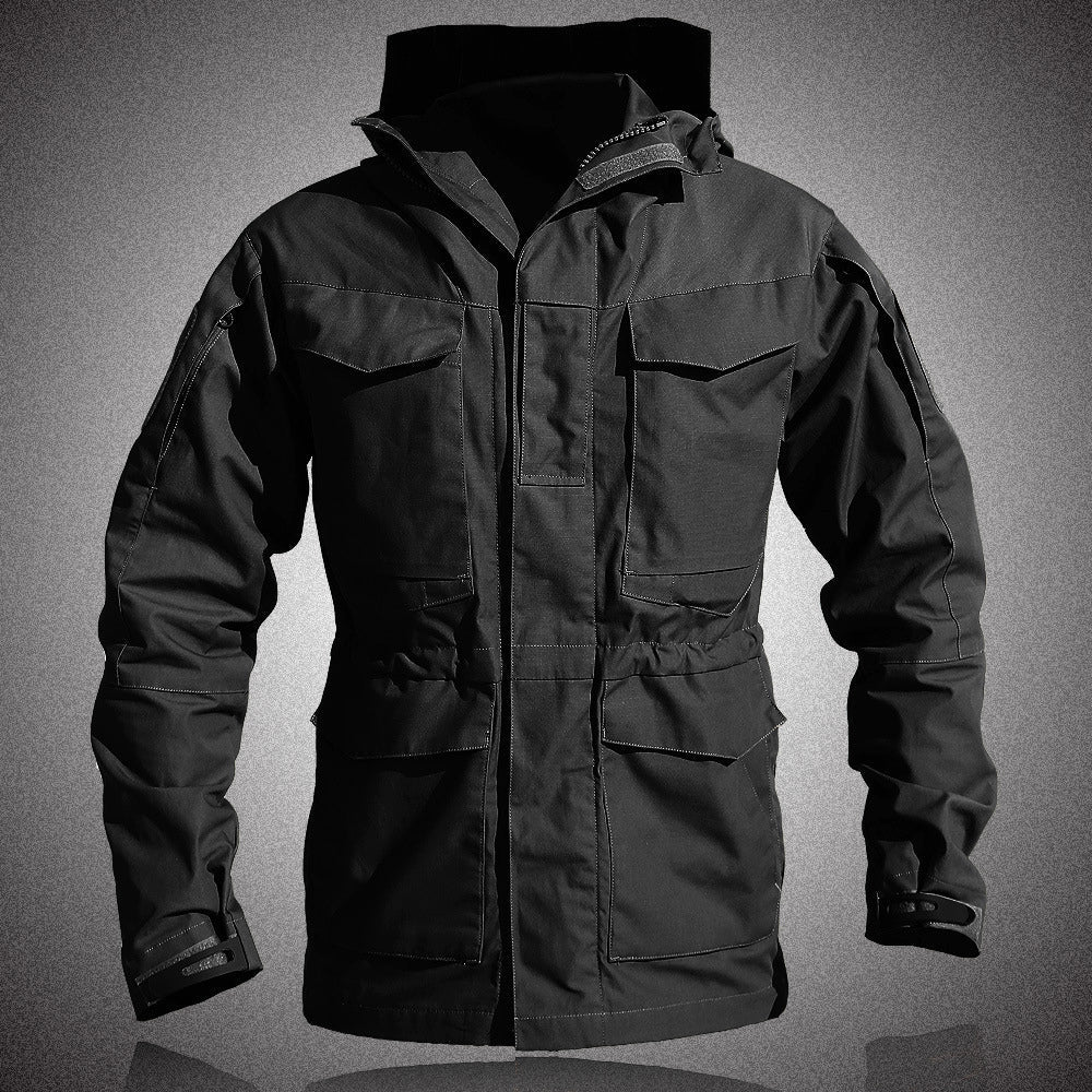 Casual Hooded Field Jacket with Flap Pockets - Nocini