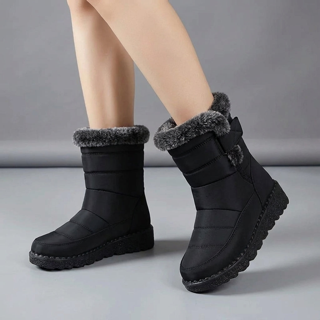 Insulated Faux Fur Winter Ankle Boots for Women