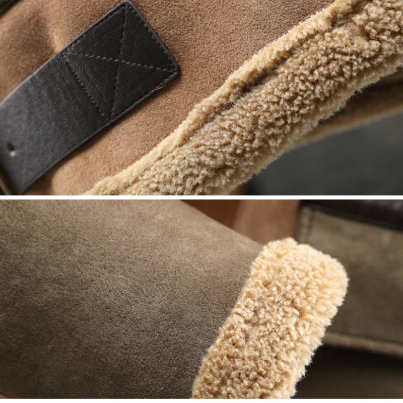 Casual Shearling Coat with Zip Front Design
