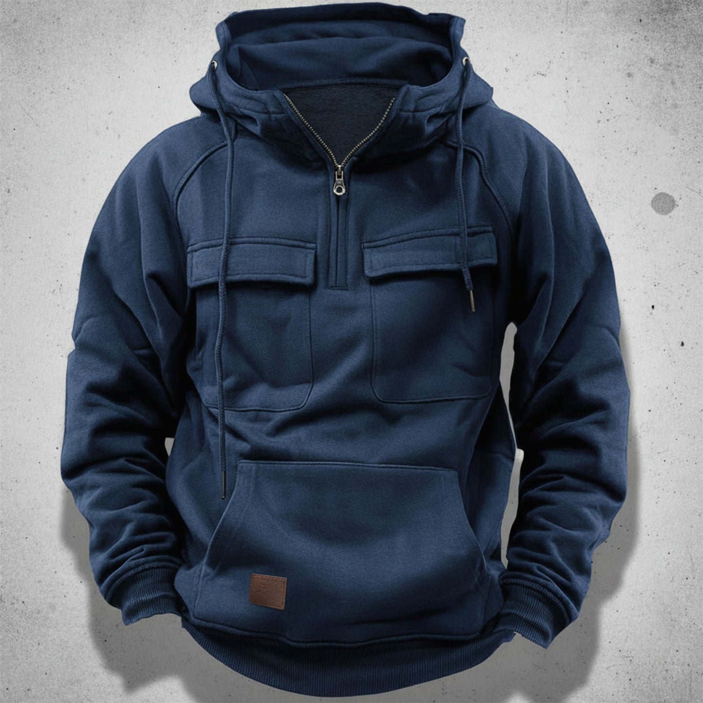 Casual Loose Fit Quarter Zip Pullover Hoodie