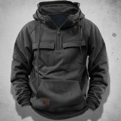 Casual Loose Fit Quarter Zip Sweatshirt