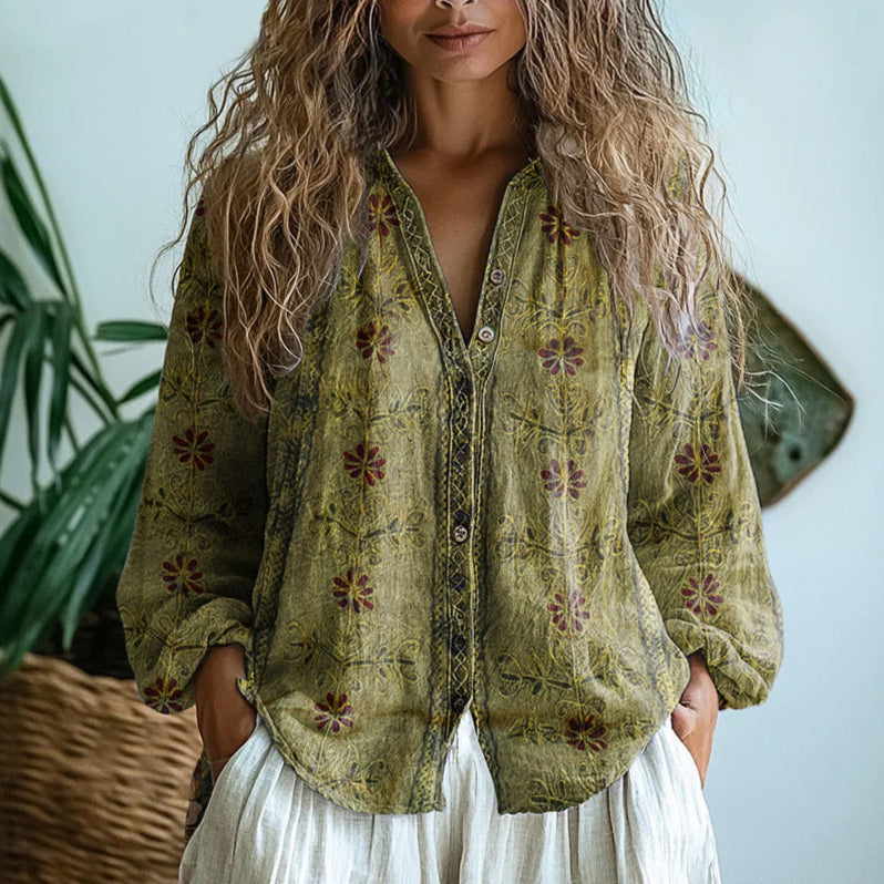 Casual Floral Print Blouse