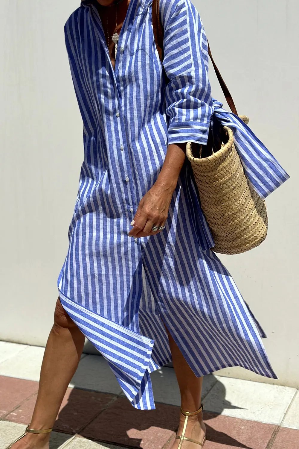Slim Fit Women's Striped Casual Dress
