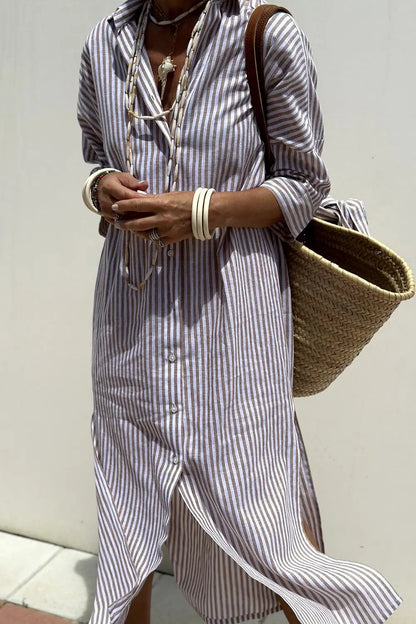 Slim Fit Women's Striped Casual Dress