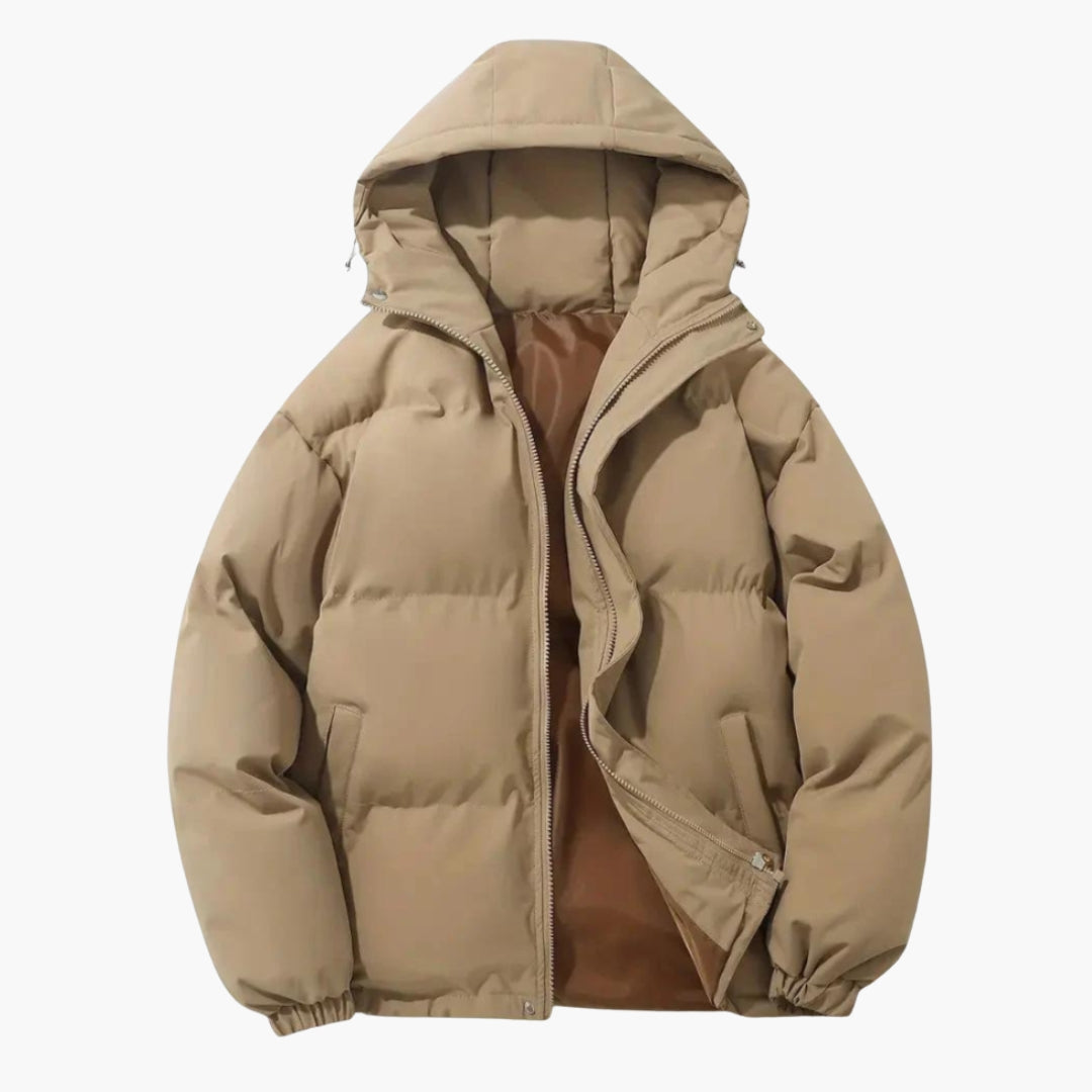 Waterproof Hooded Coat for Men with Zip Up Design - Olytrend
