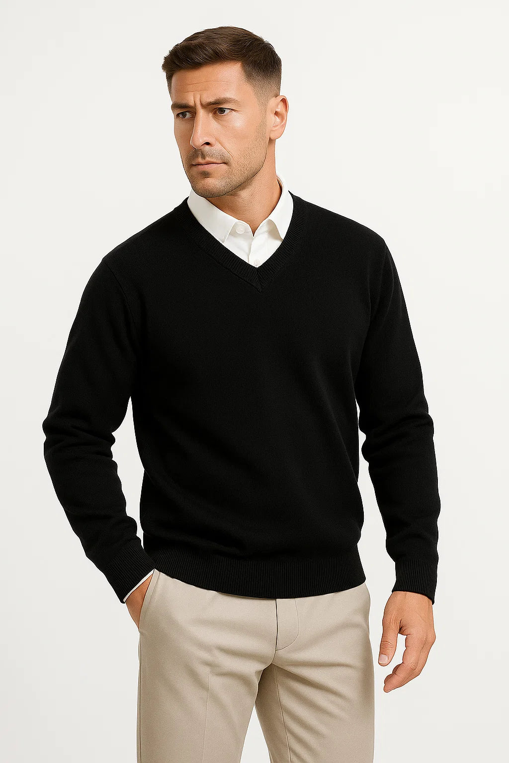 Classic Men's Crew Neck Knit Sweater - Nocini