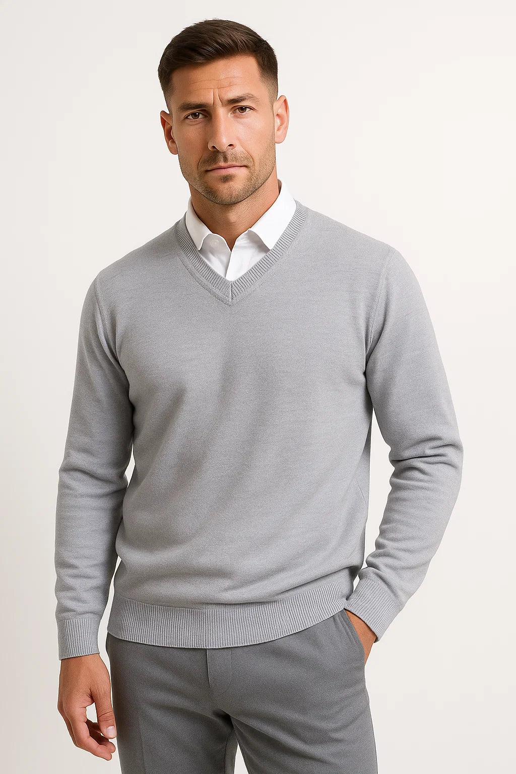 Classic Men's Crew Neck Knit Sweater