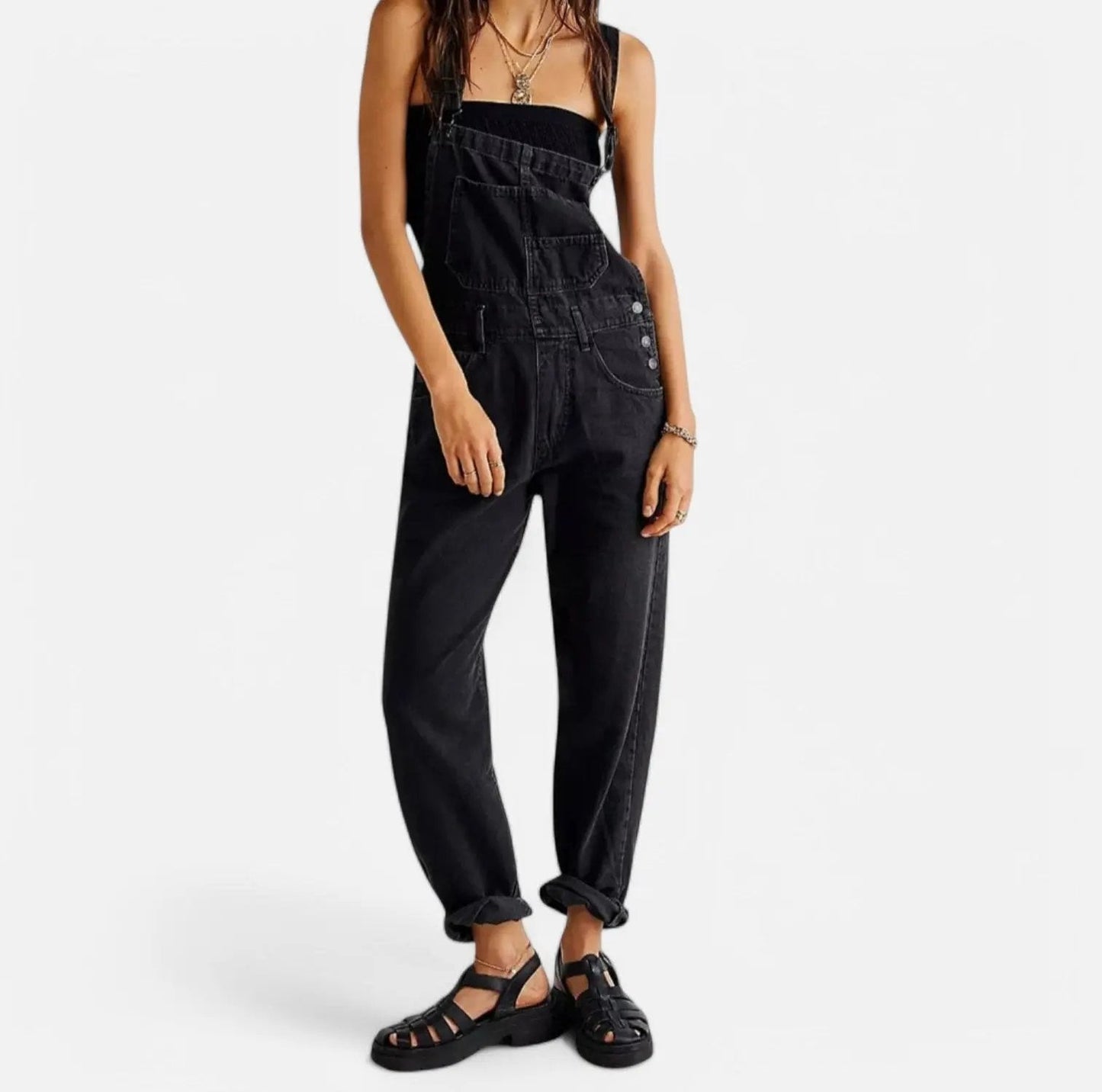 Classic Women's Denim Romper - Chic and Comfy