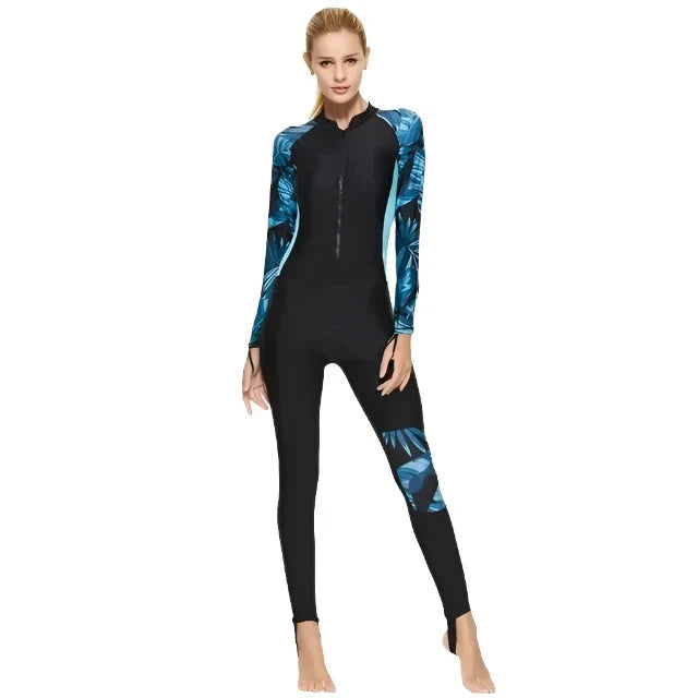 Women's Slim Fit Long Sleeve Swimsuit with UPF 50+ Protection - Nocini