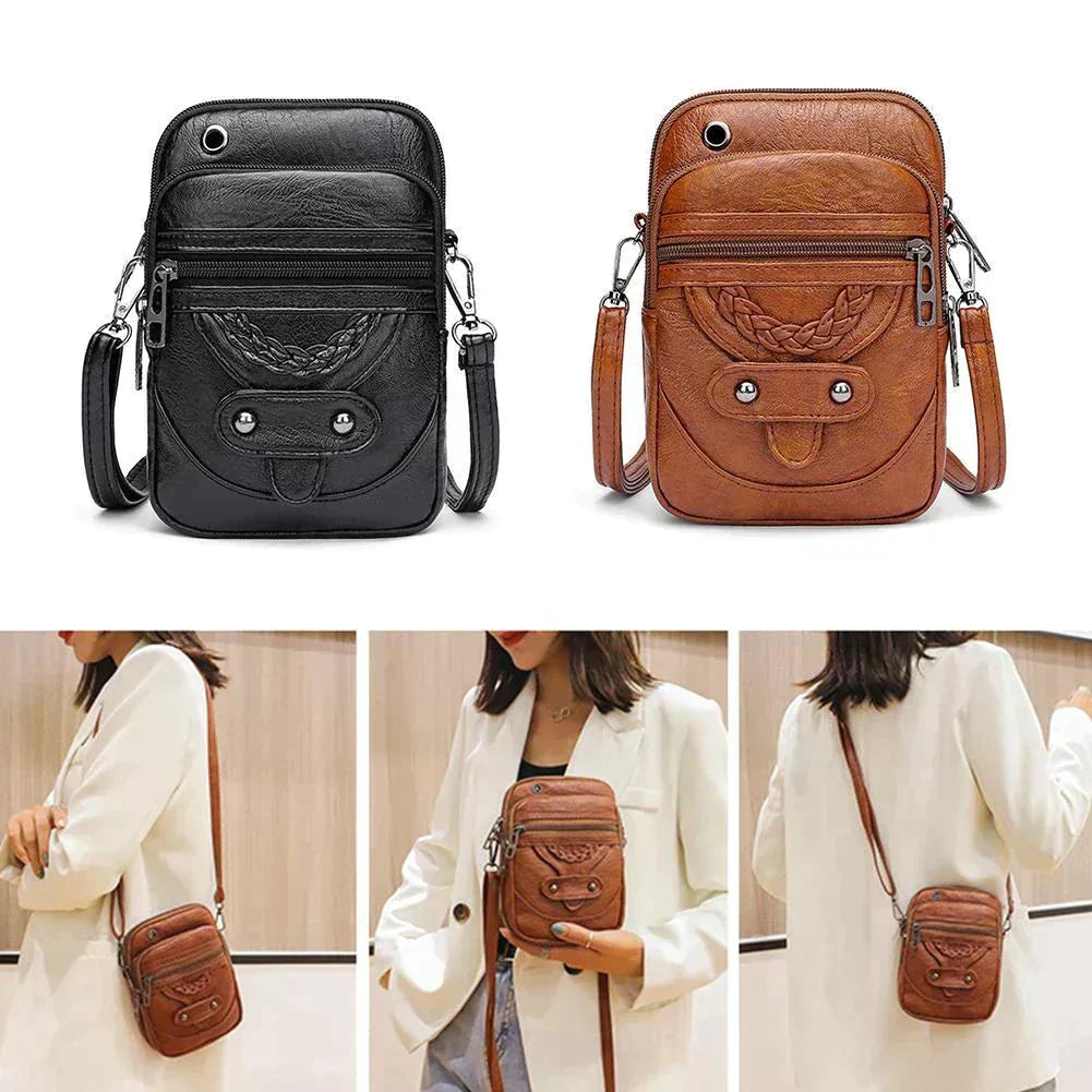 Stylish Synthetic Crossbody Phone Pouch