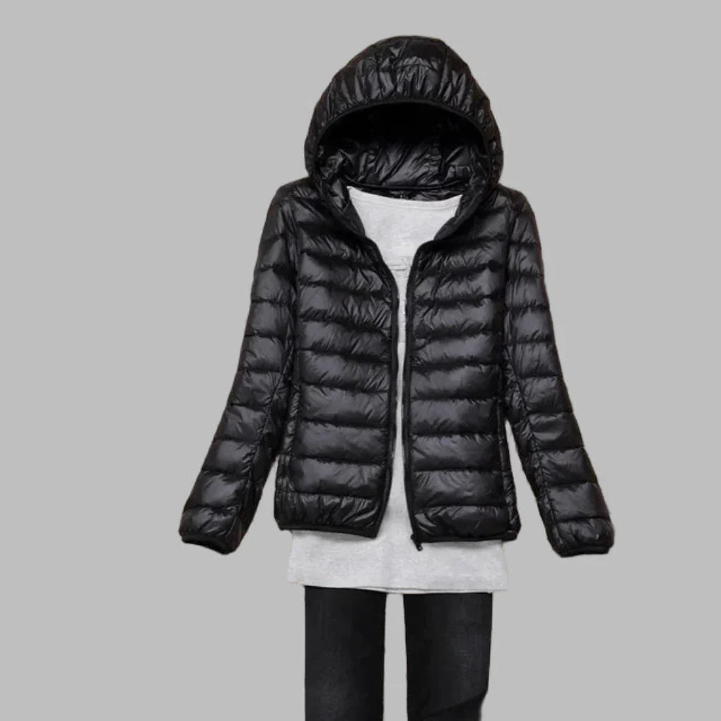 Lightweight Puffer Jacket with Hood for Women - Olytrend