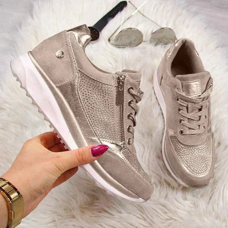 Glamorous Women's Glittery High Top Sneakers