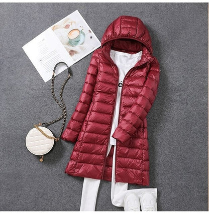 Warm Women's Parka Coat with Removable Hood - Olytrend