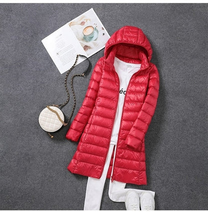 Warm Women's Parka Coat with Removable Hood