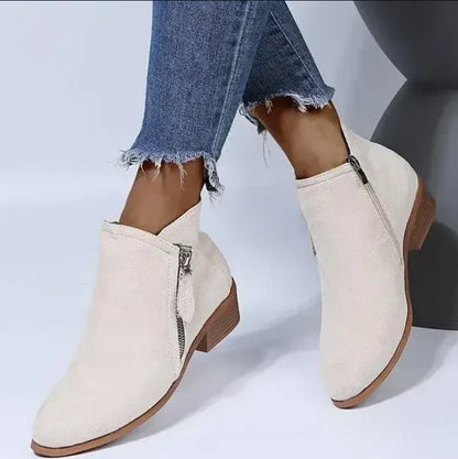 Ladies Genuine Leather Ankle Boots - Olytrend