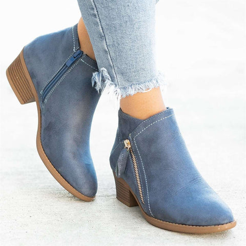 Comfortable Women's Mid Calf Zip Boots