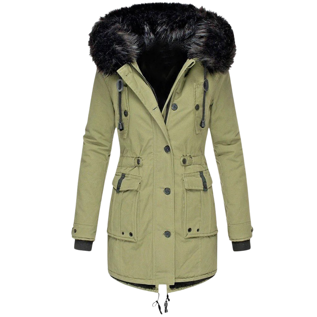 Warm Hooded Parka Coat for Women - Olytrend
