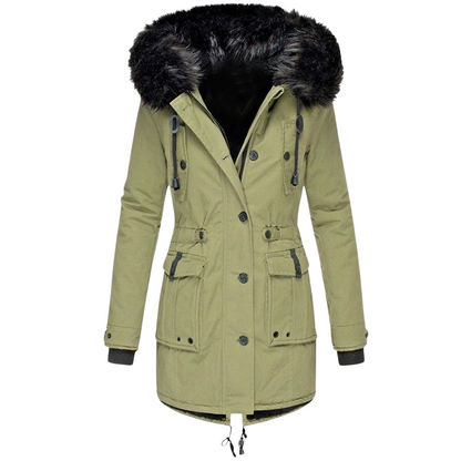 Warm Hooded Parka Coat for Women - Olytrend