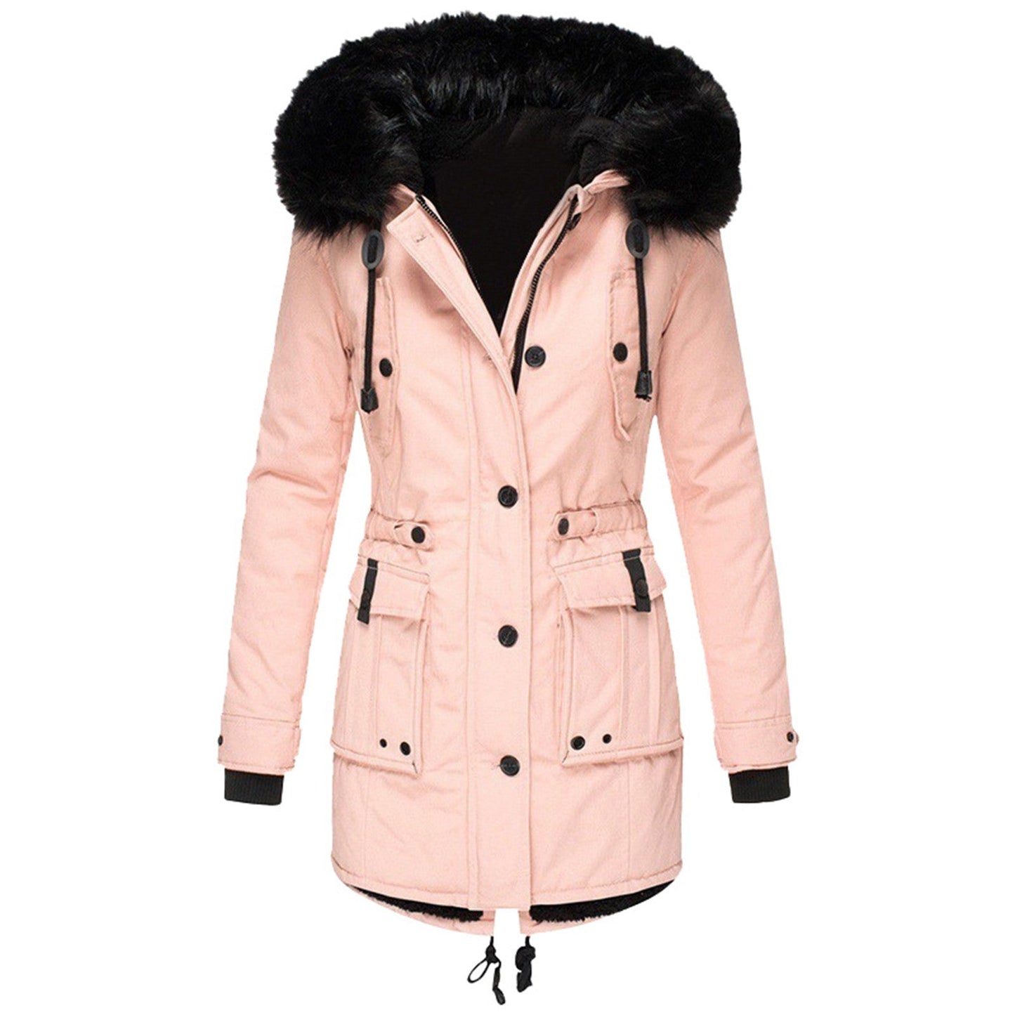 Warm Fleece Hooded Parka Jacket
