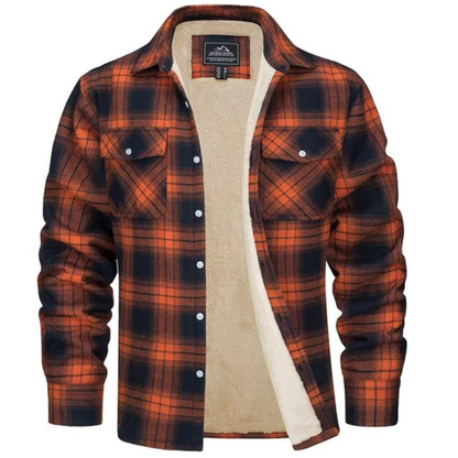 Warm Checked Mens Winter Coat - Olytrend