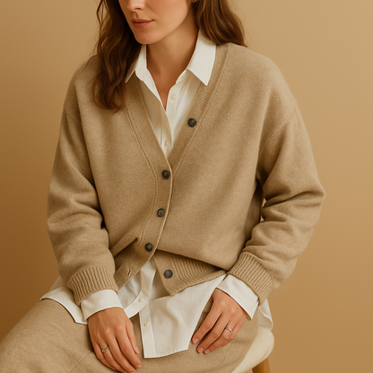 Women's warm wool-look knit sweater with a relaxed fit and soft, non-itchy texture, perfect for casual days, cozy nights, and stylish occasions.