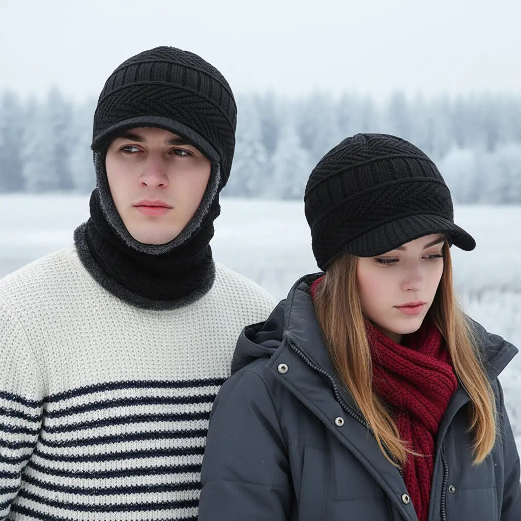 Cold Weather Beanie with Face Mask - Pexav