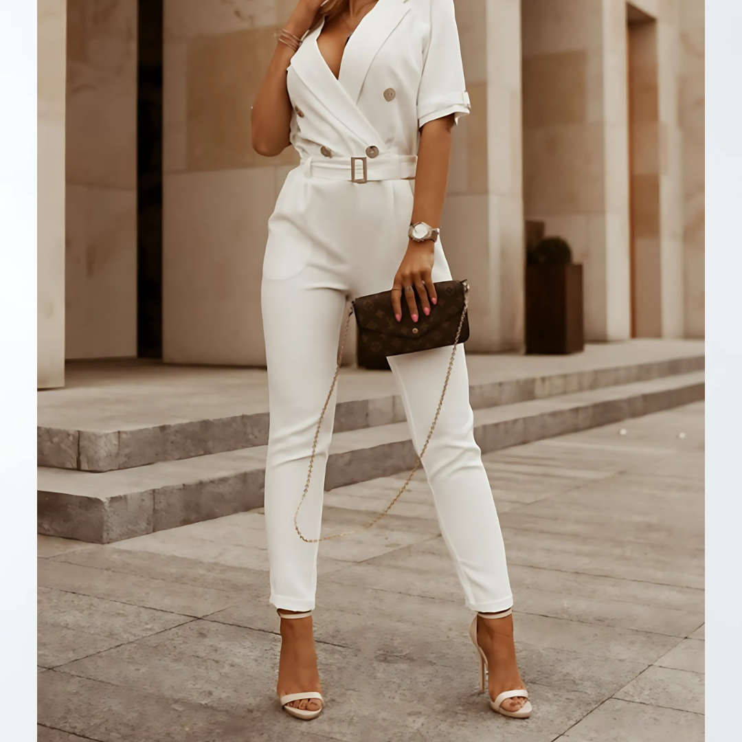 Stylish One Piece Jumpsuit with Waist Belt