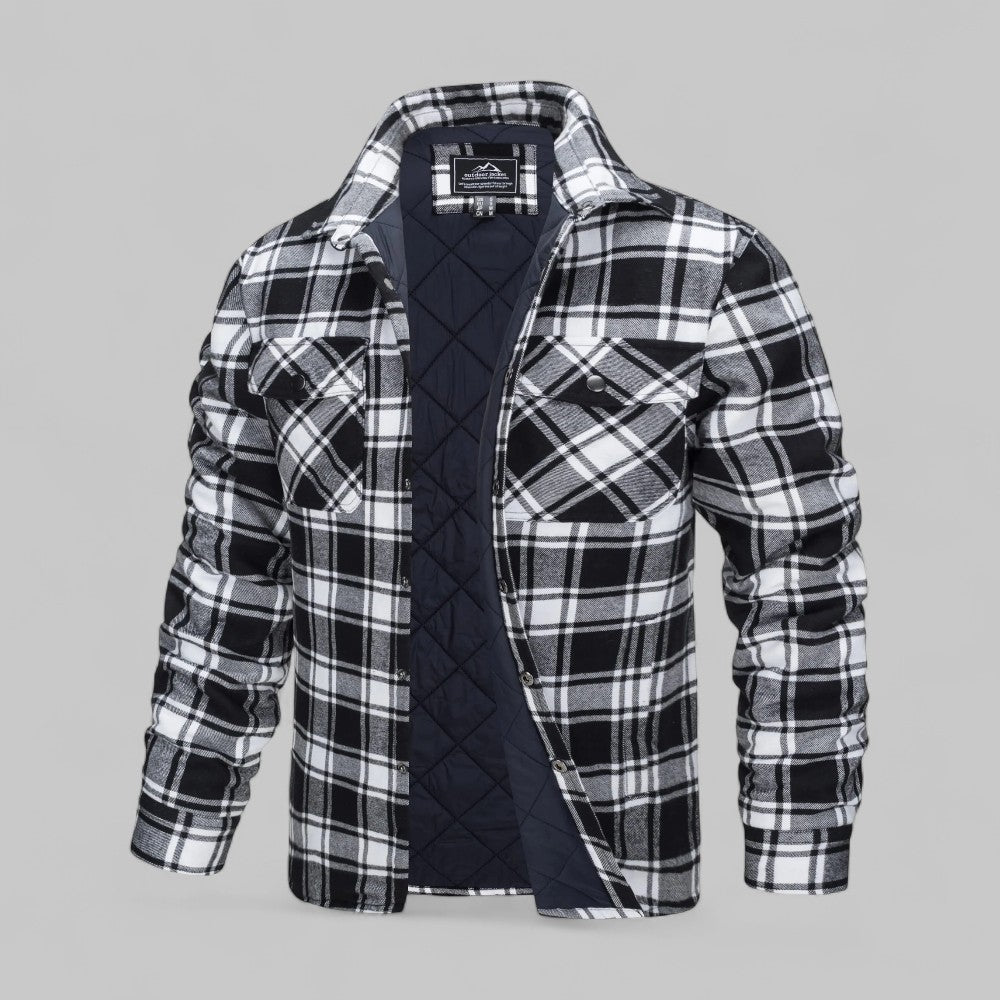 Rugged Plaid Flannel Shirt Jacket for Men - Nocini