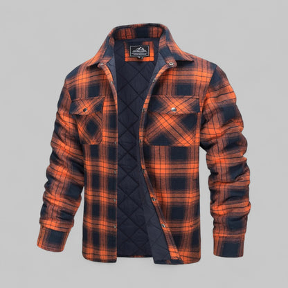 Rugged Plaid Flannel Shirt Jacket for Men