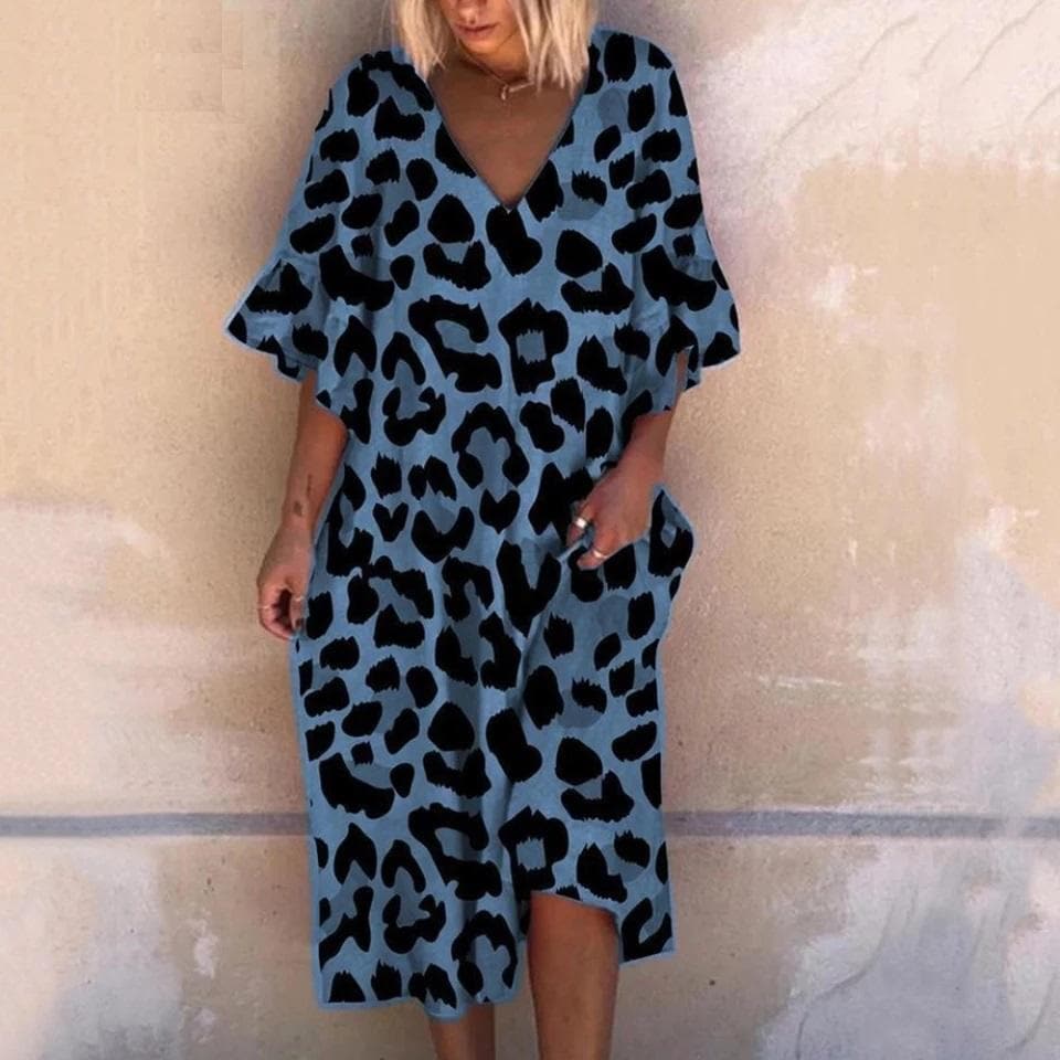 Plus Size Leopard Print Maxi Dress