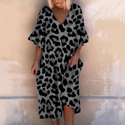 Plus Size Leopard Print Maxi Dress