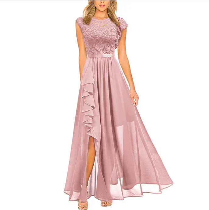 Sexy Ladies Evening Gown - Lace Bodice - Floor Length Skirt