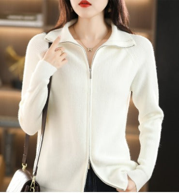 Cozy Women's High Neck Zip Sweater