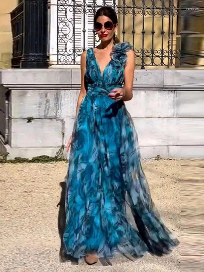 Elegant Floral Long Dress