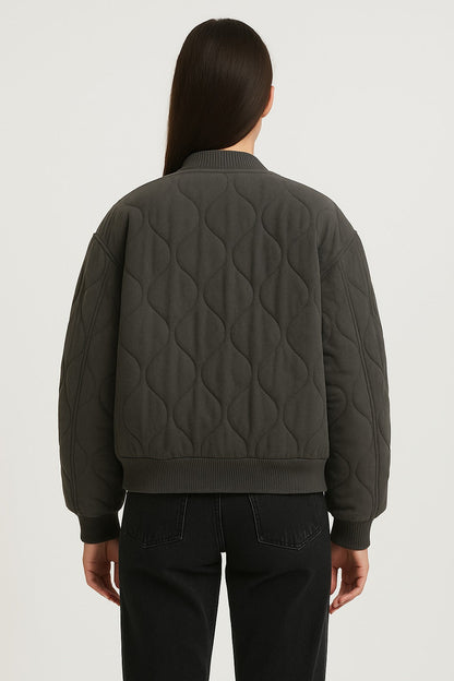 Ladies Large Zip Up Bomber Coat