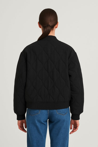 Ladies Large Zip Up Bomber Coat