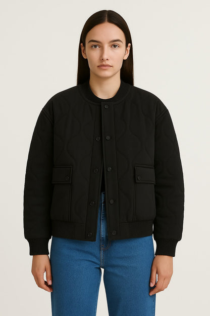 Ladies Large Zip Up Bomber Coat
