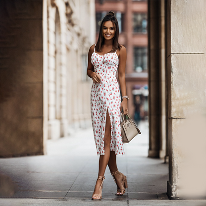 Long Sleeveless Animal Print Maxi Dress for Women
