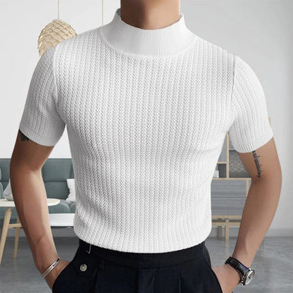 Men's Slim Fit Short Sleeve Crew Neck Sweater