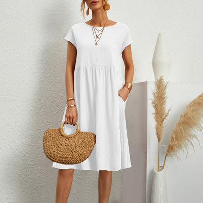 Relaxed Fit Women's Casual Short Sleeve Dress - Nocini